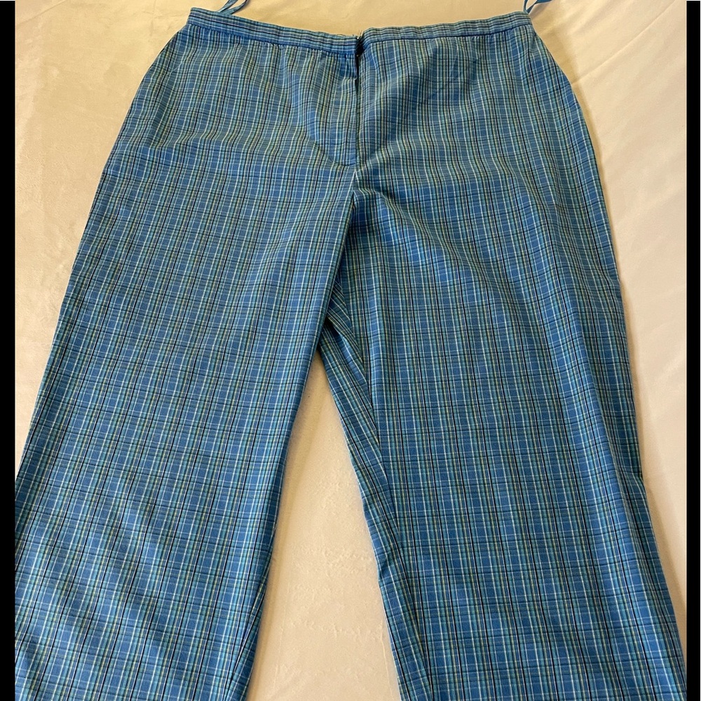 Blue Plaid Capris
